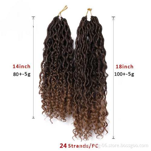 River Goddess Locs Crochet Hair Wavy With Curly Ends Pre-loop Synthetic Crochet Braids Twist Braiding Goddess Faux Locs Hair